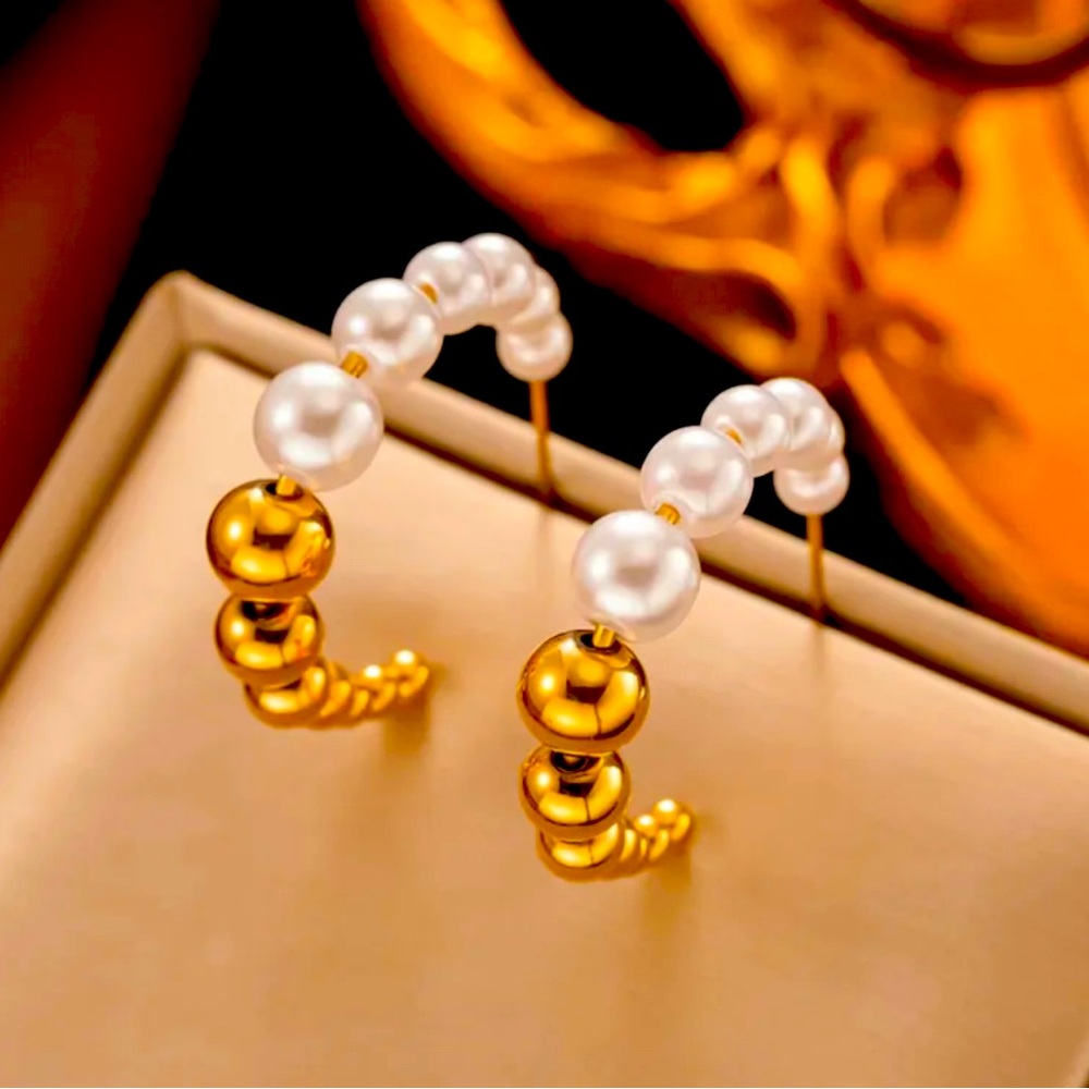 Pearl Hoop Earrings